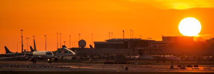 airfield at sunset yvr