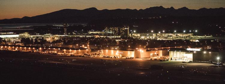 mountains and city lights