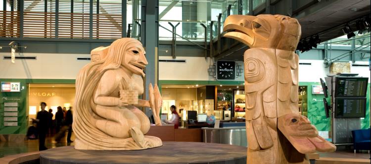 Image of art at YVR: Fog Woman an Raven