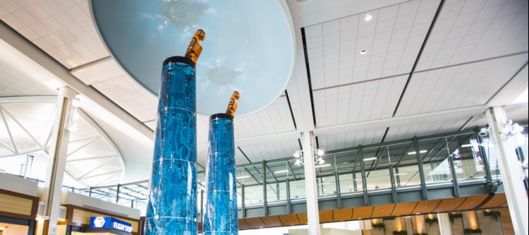 Image of "Rivers Monument" art piece at YVR