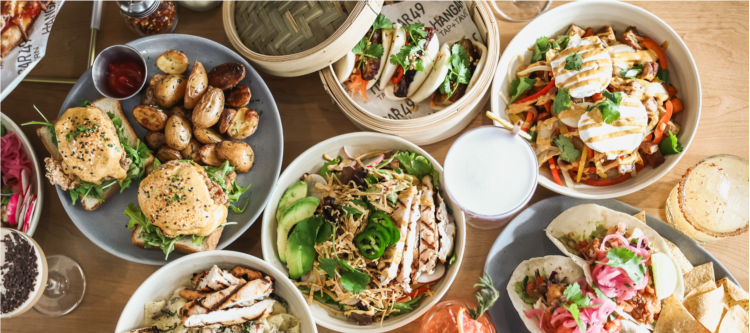 image of food spread at hangar 49