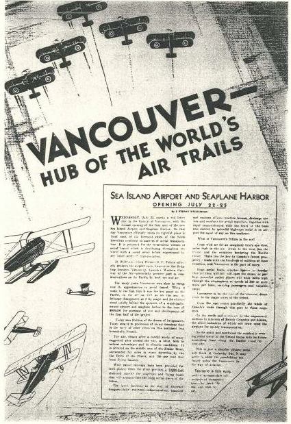 YVR poster to commemorate the opening of the airport in 1931