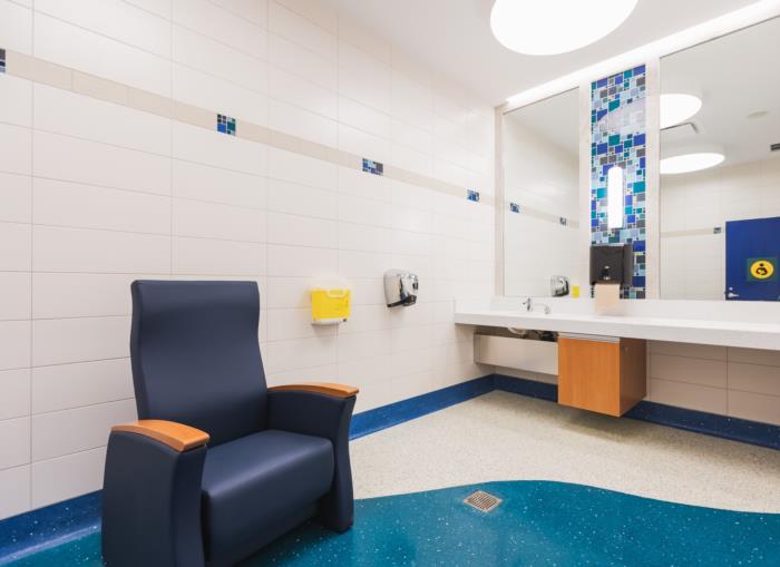 Specialty room with nursing chair for mothers 