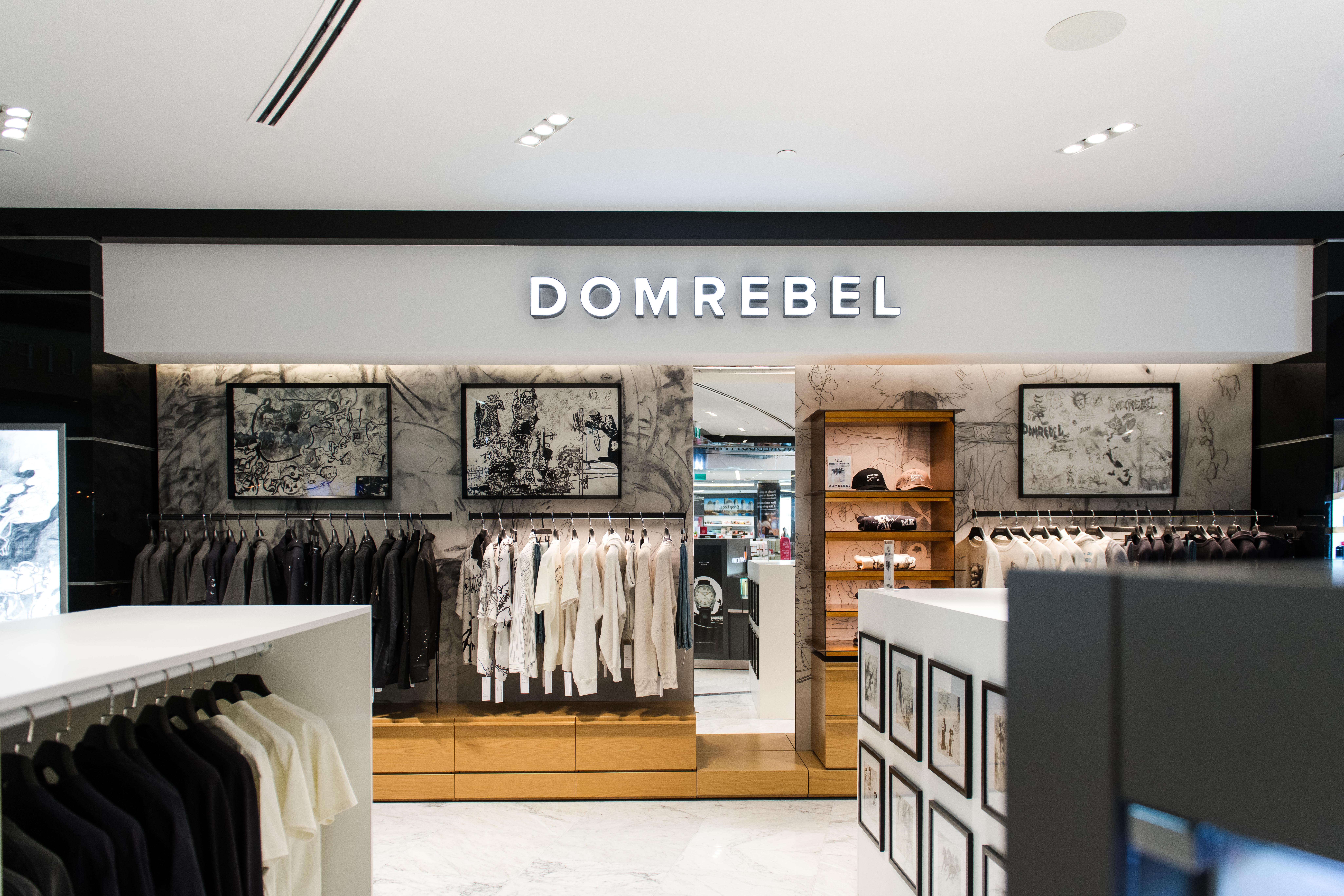 DOMREBEL apparel on display at YVR