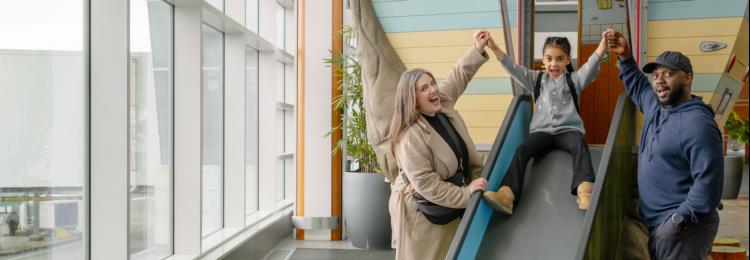 photo of a family at an airport